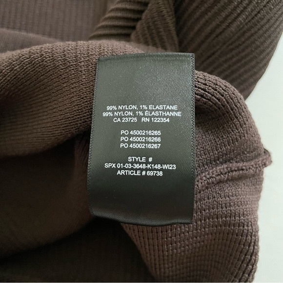 Aritzia Babaton Sculpt Knit Squareneck Ribbed Long Tank in Rich Mocha Brown - Picture 8 of 10